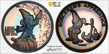 (1987)-RM 1 oz Sorcerer's Apprentice Ag PR68DCAM