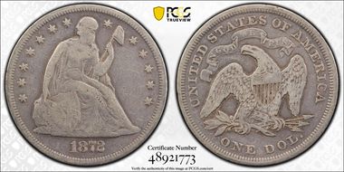1872 $1 VG10