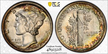 1942-S 10C MS66+ 