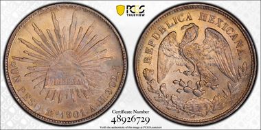 1901-Mo AM Peso KM-409.2 AU58