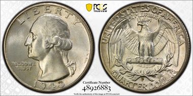 1943-D 25C MS66