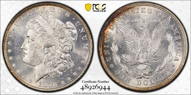 1878 8TF $1 VAM 6, Pierced Eyelid MS62