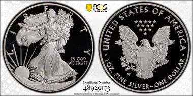 2021-W  $1 Silver Eagle - Type 1 PR69DCAM