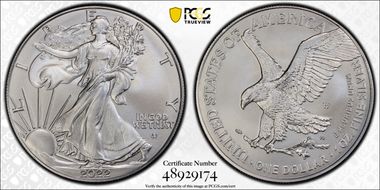 2022-W $1 Burnished Silver Eagle SP70