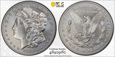 2021-S $1 Morgan Dollar 100th Anniversary MS70