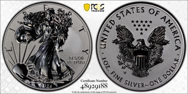 2021-W $1 Silver Eagle Rev PR - Type 1 Designer Edition PR70