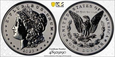 2023-S $1 Morgan Dollar Rev PR Two-Coin Reverse Proof Set PR69