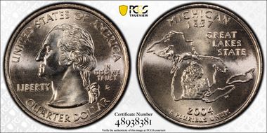 2004-D 25C Michigan MS68