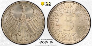 1969-J 5 Mk Regular Issue MS65