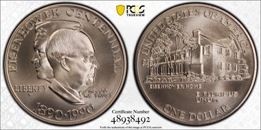 1990-W $1 Eisenhower MS69