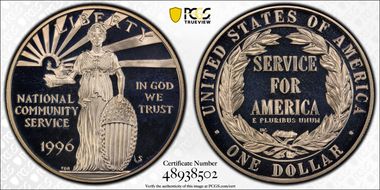 1996-S $1 Nat. Comm. Service PR69DCAM