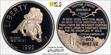 1995-S $1 Civil War PR69DCAM