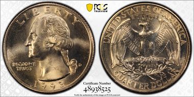 1993-D 25C MS64
