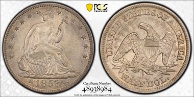 1853 50C Arrows & Rays N1