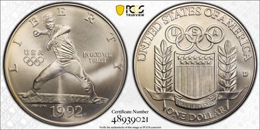 1992-D $1 Olympic MS70