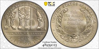 2010-W $1 Disabled Veterans MS69