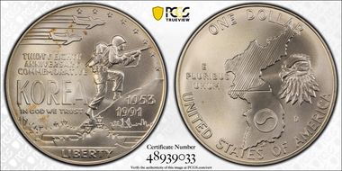 1991-D $1 Korea MS69