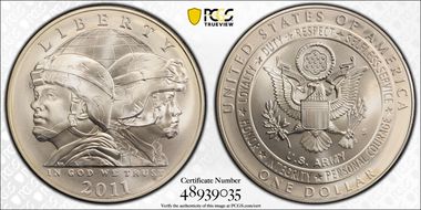 2011-S $1 United States Army MS69