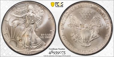 1995 $1 Silver Eagle MS69