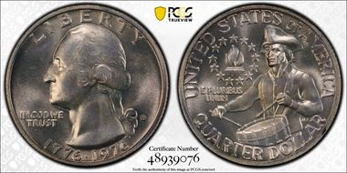 1976-S 25C Silver MS65