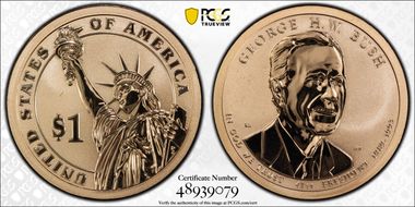 2020-S $1 George H.W. Bush - Rev PR Coin & Chronicles Set PR69