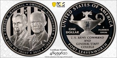 2013-P $1 5 Star Generals Marshall, Eisenhower PR69DCAM