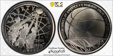 2020-S 50C Basketball Hall of Fame PR69DCAM