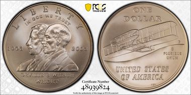 2003-P $1 First Flight MS70