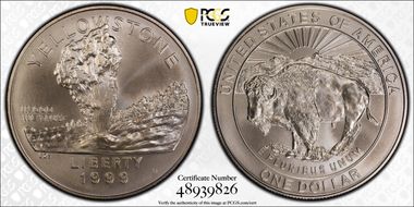 1999-P $1 Yellowstone MS70