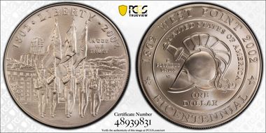 2002-W $1 West Point MS70