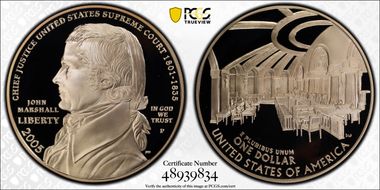 2005-P $1 Marshall PR69DCAM