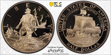1992-S 50C Columbus PR69DCAM