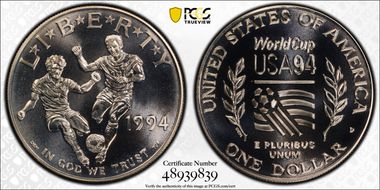 1994-D $1 World Cup MS69
