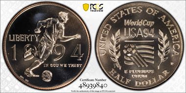 1994-D 50C World Cup MS69