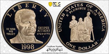 1998-S $1 Crispus Attucks PR69DCAM