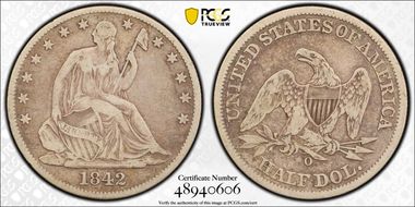 1842-O 50C Medium Date, Rev 1842 VF20