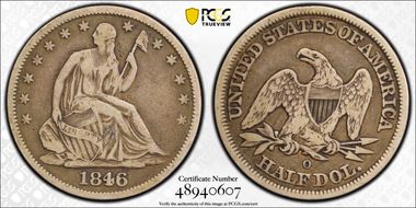 1846-O 50C Medium Date VF20