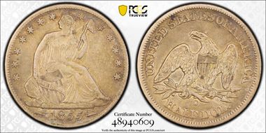 1855-O 50C Arrows VF35