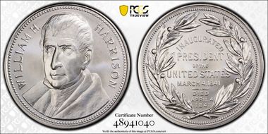 (2021) Medal William H. Harrison "1841" Silver Matte Finish MS70
