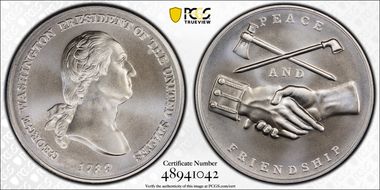 (2018) Medal George Washington "1789"  Silver Matte Finish MS70