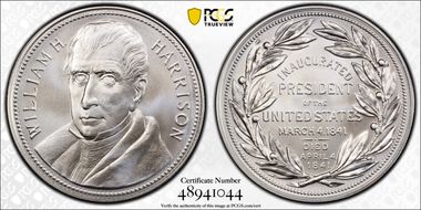 (2021) Medal William H. Harrison "1841" Silver Matte Finish MS70