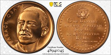 (2017) Medal Obama Second Term Bronze MS67RD