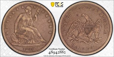 1840 50C Small Letters VF30