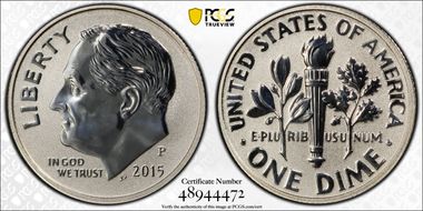 2015-P 10C Silver Rev PR March of Dimes Set First Strike PR69