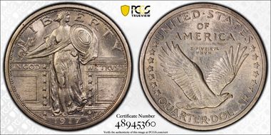 1917 25C Type 1 AU58FH