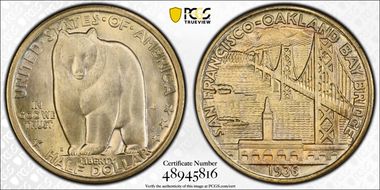 1936-S 50C Bay Bridge MS67