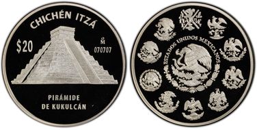 (2012)-Mo 20 Peso Chichen Itza KM-949 Piramide de Kukulcan PR69DCAM
