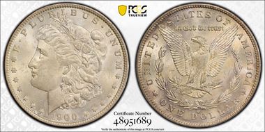 1900-O/CC $1 VAM 8A, Overmintmark MS63