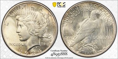 1934-D $1 MS62