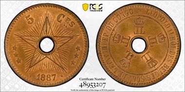 1887 5C MS65RB